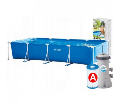 Каркасный семейный прямоугольный бассейн Intex "Mini Frame Pool" 28274 7127л