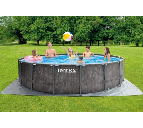 Каркасный бассейн Intex 26742, 457 x 122 см + фильтр-насос + лестница + тент + подстилка