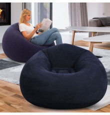 Надувне крісло-пуф Inflatable Sofa / Надувне крісло-мішок 110×110×85 см Темно-синій