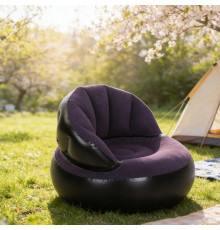 Надувне крісло AIR SOFA / Надувне велюрове крісло 80×80×67см Темно-синій