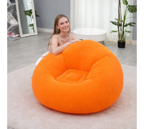 Надувне крісло-пуф Inflatable Sofa / Надувне крісло-мішок 110×110×85 см Помаранчевий за 660 грн