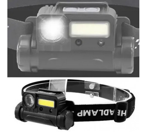 Налобний ліхтар BL 123 COB + USB CHARGE ART 8137 (240 шт) за 367 грн