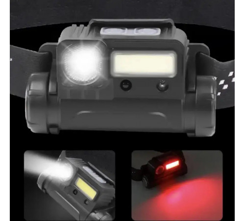 Налобний ліхтар BL 123 COB + USB CHARGE ART 8137 (240 шт) за 367 грн