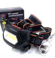 Налобный фонарь аккумуляторный BL 203/ 7568 COB USB (240 шт/ящ)