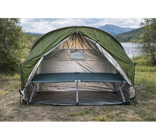 Комплект палатка 200х80х145см + раскладушка 190х70х62см для туризма, походов и рыбалки