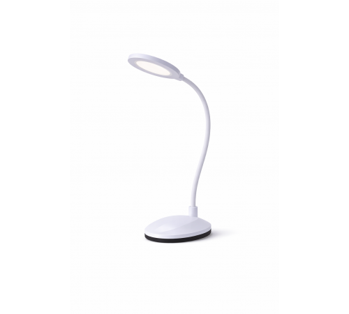 Настольная LED лампа с гибкой ножкой (USB/Battery, 3 режима света) Белая