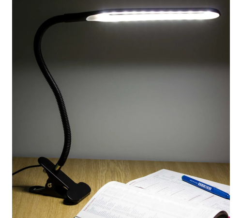 Настольная LED лампа на прищепке, от USB, Berger 1043-TL-10 Black / Светодиодная лампа с гибкой ножкой