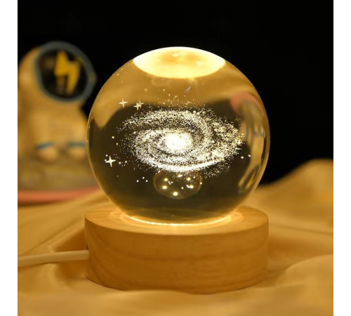 Светодиодный хрустальный шар, декоративный универсальный 3D ночник, хрустальный шар "Планета"