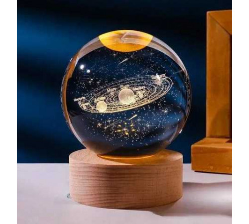 Светодиодный хрустальный шар, декоративный универсальный 3D ночник, хрустальный шар "Планета"