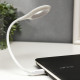 Гибкая USB лампа с голосовым управлением с зарядкой от Power bank белая / Светодиодный фонарь LK-50