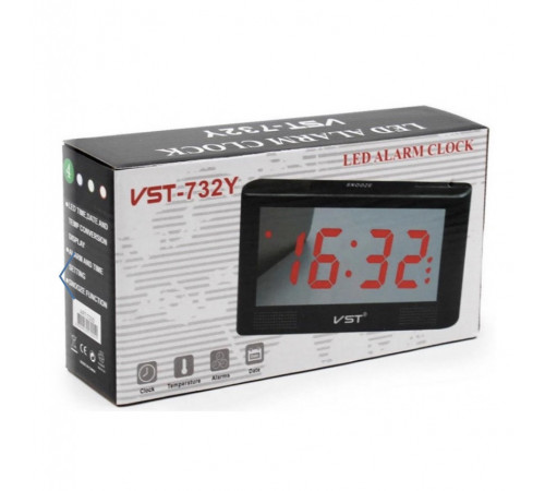 Настольные часы от сети+батарейка VST-732 Y/ 7005 (60 шт/ящ) за 784 грн