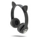 Гарнитура кошачьи ушки, Беспроводные наушники с подсветкой Cat Ear, Беспроводные наушники cat OT-21