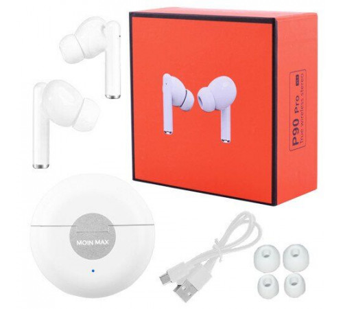 Бездротові bluetooth навушники P90 Pro Moin Max 5.0 з кейсом. Колір: білий XP-97 за 589 грн
