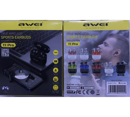 Bluetooth навушники AWEI T1 PRO TWS Bluetooth (120 шт) за 984 грн