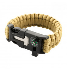 PARACORD БРАСЛІТ З ВІСКОРЕМ, КОМПАСОМ І СВИСТКОМ КАЙОТ