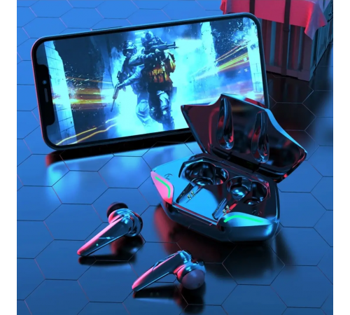 Беспроводные наушники TWS Bluetooth Bakey G11 с микрофоном. Кейс, повербанк, LED подсветка Black