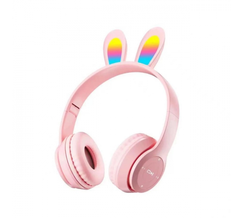 Детские беспроводные Bluetooth наушники с ушками зайчика RGB Picun B12 4704/4705 VJ