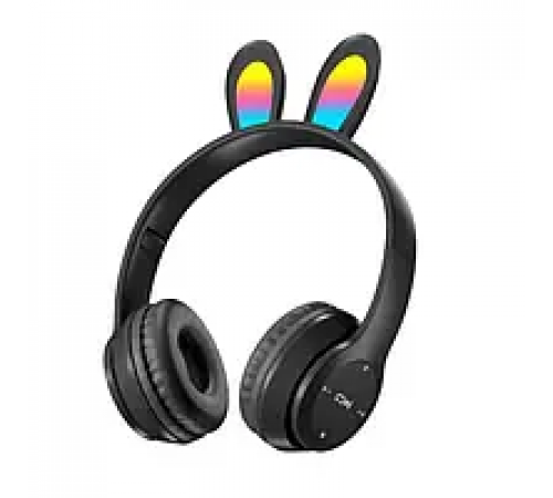 Детские беспроводные Bluetooth наушники с ушками зайчика RGB Picun B12 4704/4705 VJ