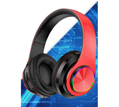 Беспроводные наушники B39, с микрофоном / Накладные bluetooth наушники с подсветкой