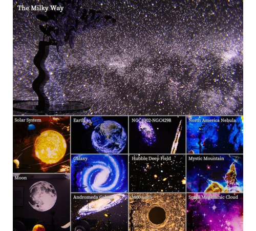 Проектор звездного неба домашний планетарий Planetarium Galaxy 12 галактик 360°