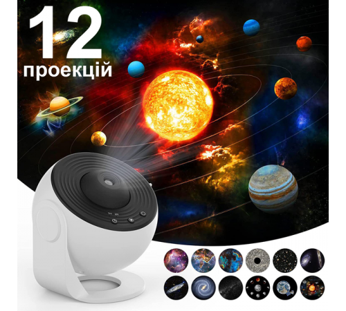 Проектор звездного неба домашний планетарий Planetarium Galaxy 12 галактик 360°
