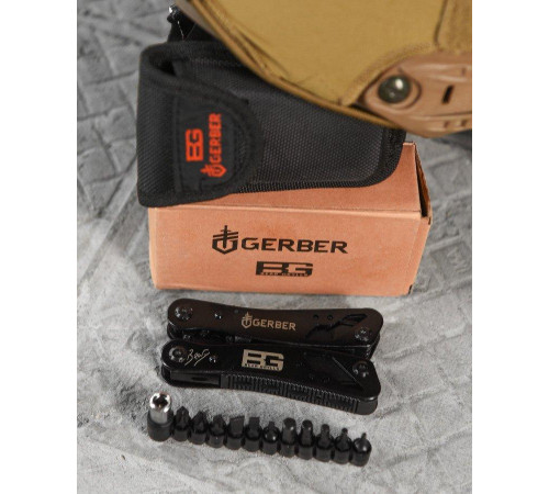 Мультитул Gerber Bear Grylls з набором біт (насадок) і пасатижами 9 в 1