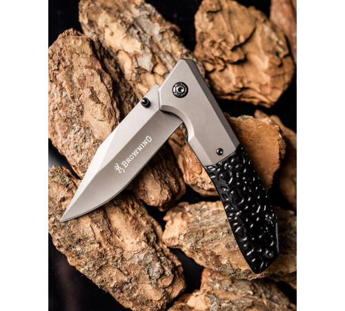 Нож выкидной browning grey/black ground ДЛ6507