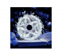 Гирлянда роса на катушке 100 м мишура на елку 2500 led БЕЛЫЙ