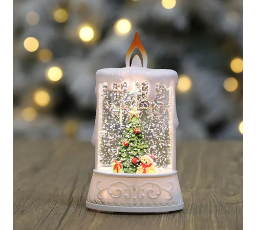 Новогодний музыкальный ночник-светильник XMAS wdl 23005c Музыкальная свеча с Мишкой