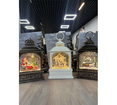 Рождественская ночь Новогодний музыкальный фонарь ночник с подсветкой Xmas 24072D