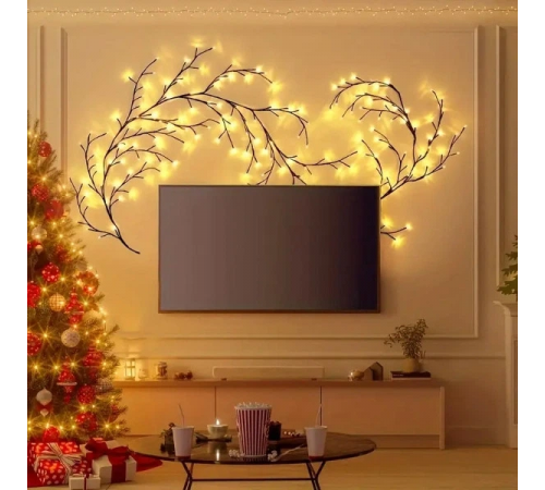 Гирлянда 1,5 м 144 LED, USB, 8 режимов, теплый свет