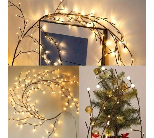 Гирлянда 1,5 м 144 LED, USB, 8 режимов, теплый свет