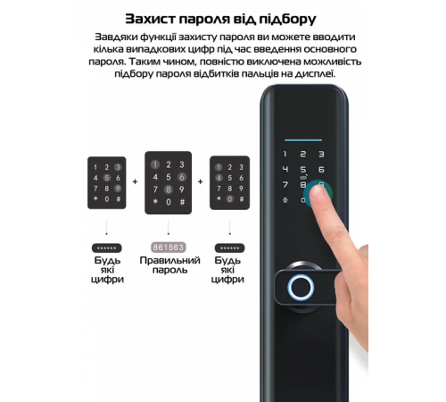 Дверной сенсорный замок с отпечатком пальца,умная биометрическая дверная ручка, 4 способа открытия