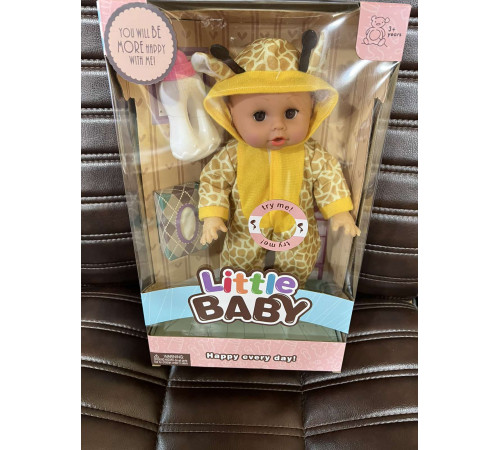 Кукла пупс говорящая с бутылочкой и салфетками Little Baby