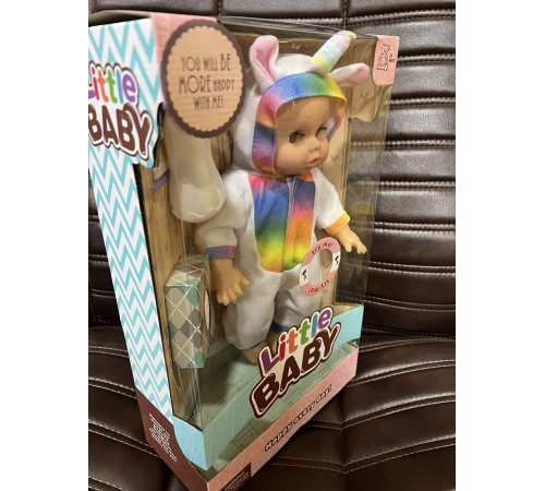 Кукла пупс говорящая с бутылочкой и салфетками Little Baby