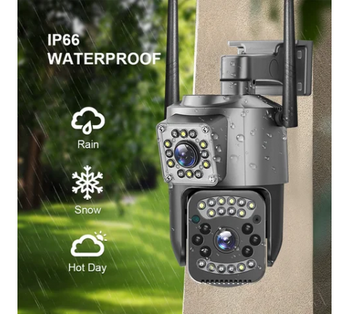 Уличная WIFI камера видеонаблюдения поворотная Smart Home Camera SC03 V380 Pro на два объектива