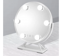 Круглое зеркало для макияжа с LED подсветкой Led Mirror JX-526, 5 LED, Белый