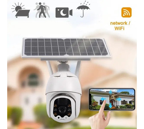 Поворотная уличная IP Solar камера PTZ видеонаблюдения с солнечной панелью