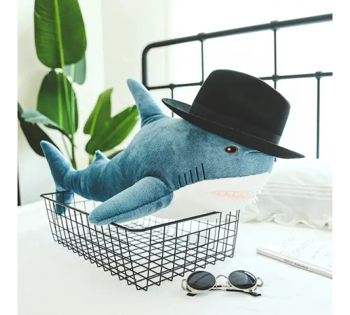 Детская мягкая плюшевая антистресс игрушка-подушка обнимашка Shark Doll "Акула" 60 см