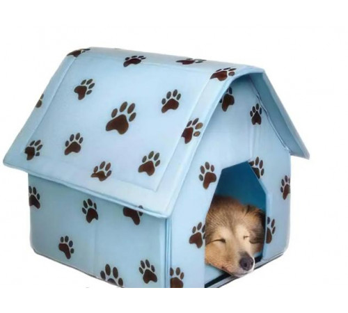 Синий Переносной мягкий домик для собак Portable Dog House Голубой