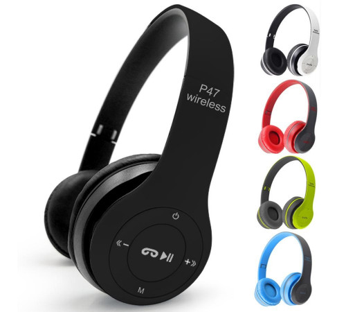 Белый Беспроводные Наушники Wireless P-47 Bluetooth + MicroSD + FM Радио