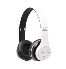 Белый Беспроводные Наушники Wireless P-47 Bluetooth + MicroSD + FM Радио