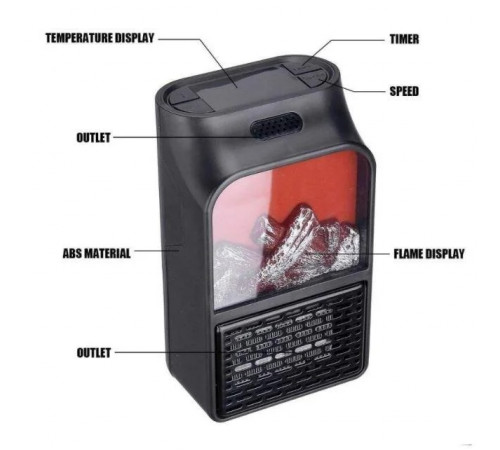 Обігрівач електричний Flame Heater 1000W з пультом за 485 грн