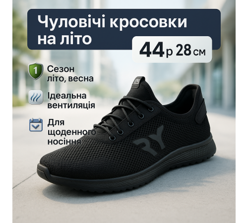 Мужские кроссовки лето черные, Мужская дышащая обувь, Летние кроссовки для мужчин с текстильным верхом AL-58