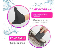 Багаторазові бахіли-чохли L (41-45 розмір) для взуття силіконові від води та бруду. Колір: чорний BE-96