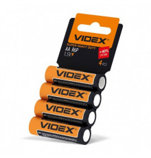 Батарейка сольова VIDEX R6P/AA 4pcs SHRING (60/1200 шт/ящ)