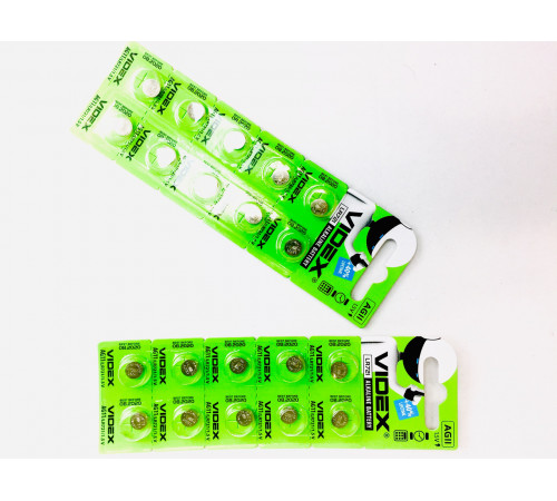 Батар часов Videx AG 11 (LR721) BLISTER CARD 10pcs за 9 грн