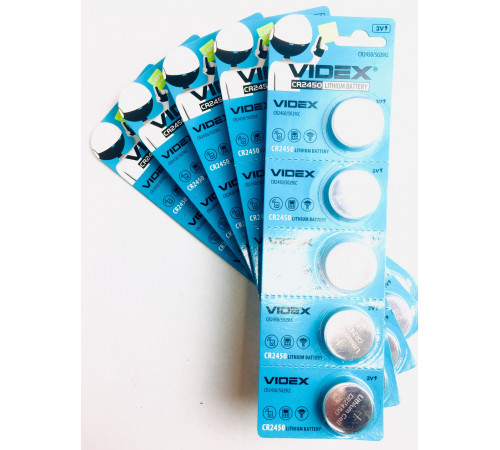 Батарейка литиевая VIDEX CR2450 5pcs BLISTER CARD за 43 грн