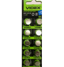 Батар часов Videx AG 10 (LR1130) BLISTER CARD 10pcs