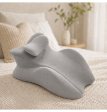 Сірий Подушка ортопедична pillow-06 / Подушка клиноподібна для сну з поліестеру / Ортопедична подушка для підтримки тіла Relax Pillow